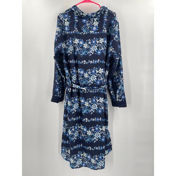 LANE BRYANT Dress Size 16 Button Down Blue Floral Knee Length NWT Plus Curvy - Picture 4 of 16